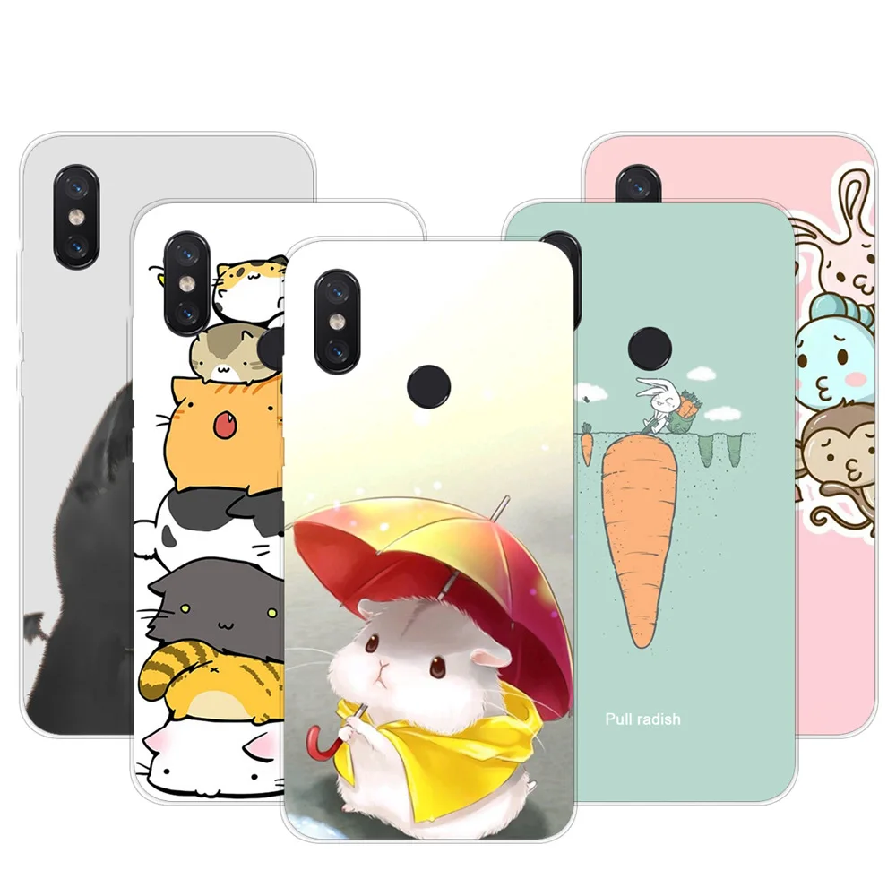 Модный милый чехол для телефона с мультяшными животными Xiaomi Mi 8 мягкий