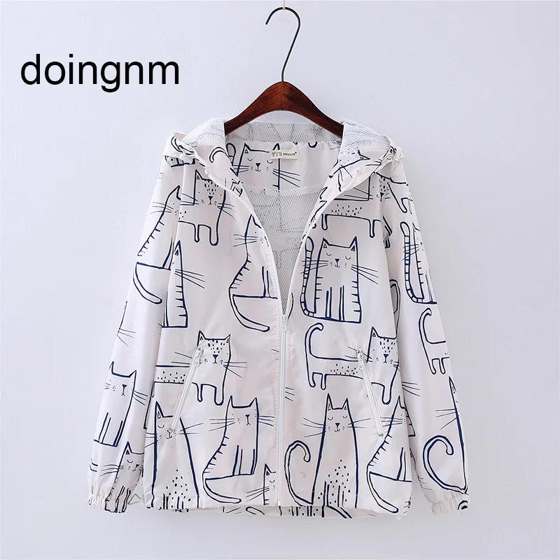 Женская легкая куртка с капюшоном осень длинный рукав Drawstring дождевик в горошек с принтом модная женская куртка пальто