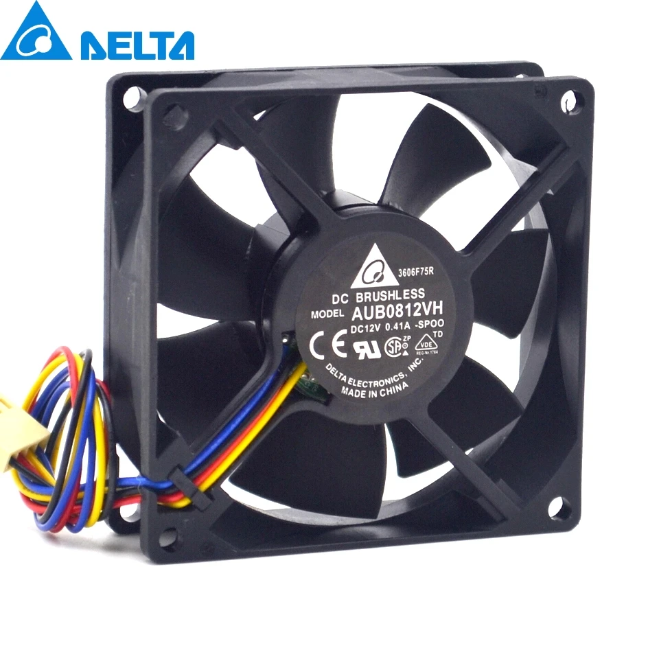 

100pcs Original Delta AUB0812VH -SP00 DC 12V 0.41A 80mm PWM intelligent temperature control chassis cooling fan