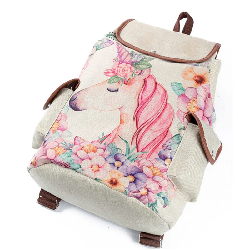 Школьный рюкзак с единорогом милый Mochila Feminina модный кулиской принтом Kawaii