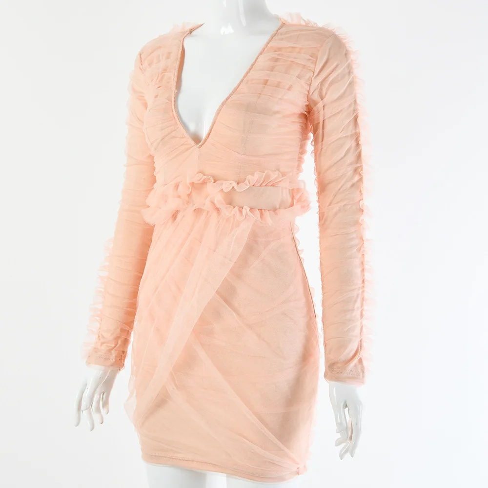 2019 сексуальное кружевное вечернее платье с длинным рукавом для женщин спагетти