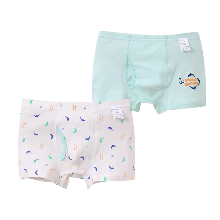 2 шт./лот удобные дышащие детские штаны хлопковые прямые с принтом милые боксеры