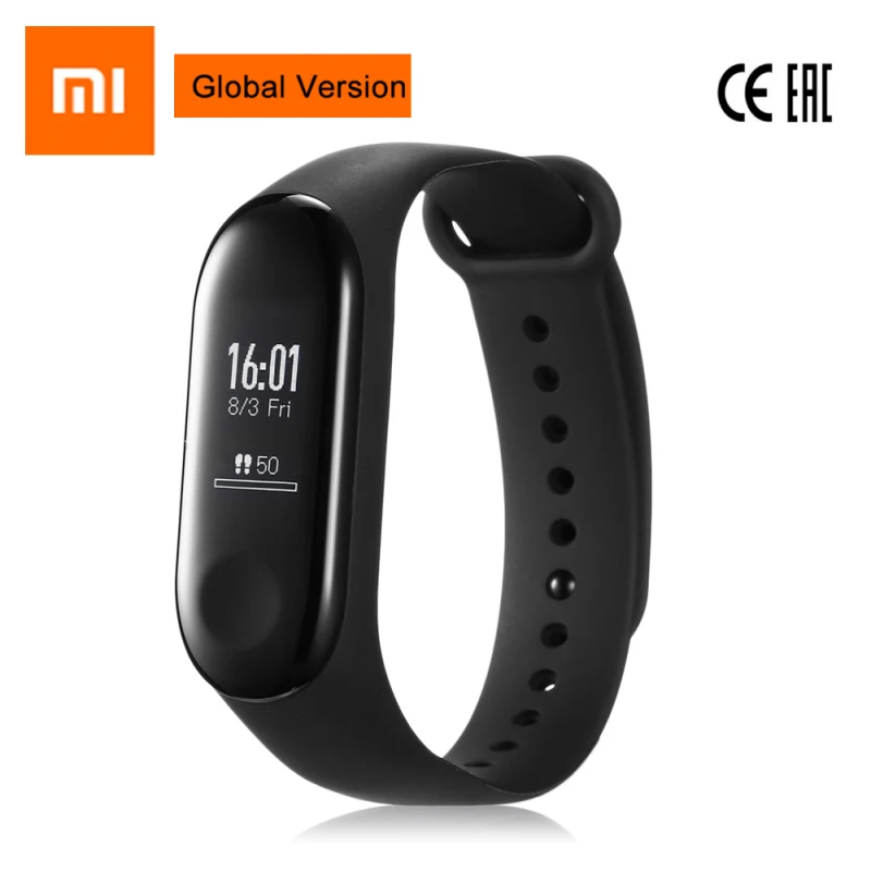 Global Version Mi Band 3 смарт-браслет, Xiao mi фитнес-трекер, спортивный фитнес-браслет, 5 атм, 0,78 дюйма, OLED mi Band для Android IOS - Цвет: Global Version