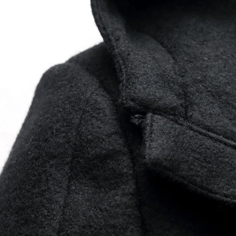 Мужское длинное пальто EICHOS с капюшоном на молнии 2019|pea coat jacket|mens hooded wool coatzipper pea |