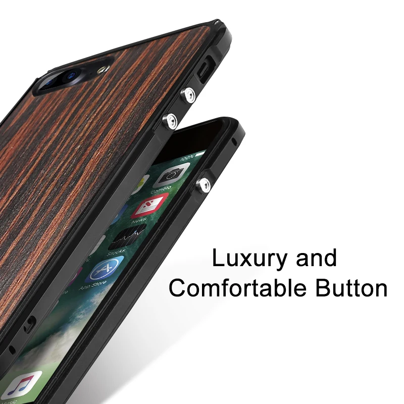 2019 Newest Showkoo Wooden Case For iPhone X Cover Natural Wood With Fiber+Metal Frame Free Shipping |