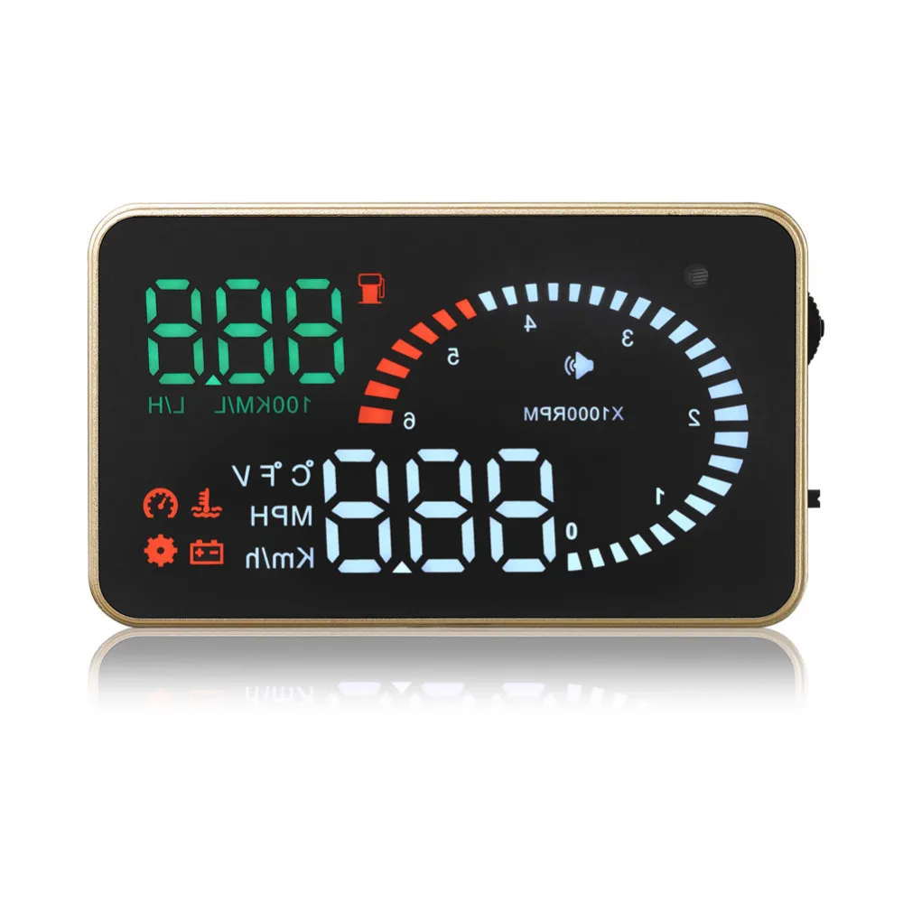 X6 Head Up Display OBD2 II 3 дюймов Автомобилей HUD Скорость Сигнализация Расход Топлива
