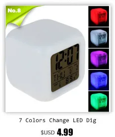 Mini Cube Wooden Clock Voice Control Electronic Table Clock LED Digital Desk Watch Nixie Radio For Children Bedside Alarm Clock
