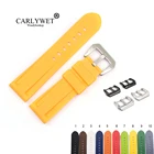Ремешок сменный CARLYWET для часов Luminor, силиконовый резиновый водонепроницаемый сменный Браслет для часов, желтого, белого, черного, оранжевого, коричневого цветов, 22, 24 мм