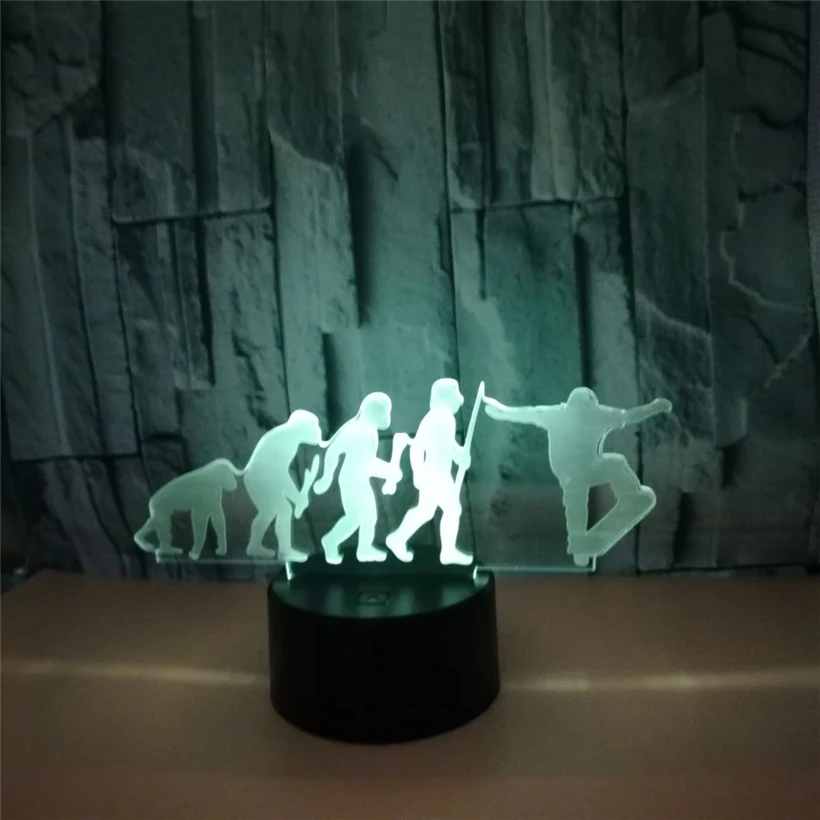 Светодиодная 3d лампа для скейтборда USB светильник настроения ночник с сенсорным