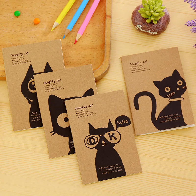 40 шт./лот милый рисунок кота в ретро стиле книги/крафт бумаги для студентов милые