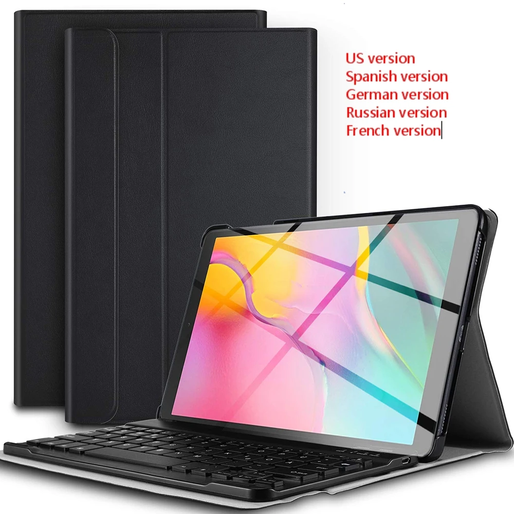 Чехол для планшета с Bluetooth клавиатурой для samsung Galaxy Tab A 10,1 SM-T510 SM-T515 T510 T515 RU/FR/испанская клавиатура чехол для планшета