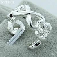 doteffil 925 sterling silver top quality heart ring for women wedding engagement party fashion charm jewelry