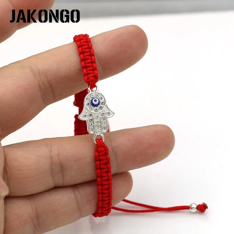 Браслет JAKONGO с Красной веревкой для мужчин и женщин регулируемый плетеный