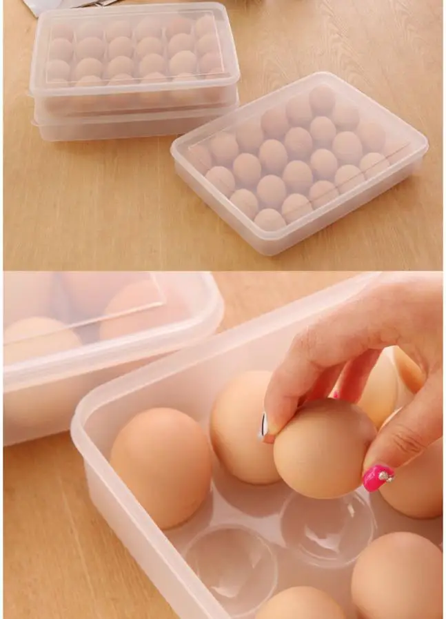 DIVV Dumplings Eggs Storage Box container Single Layer plastic Refrigerator Food Levert Dropship L629 | Дом и сад