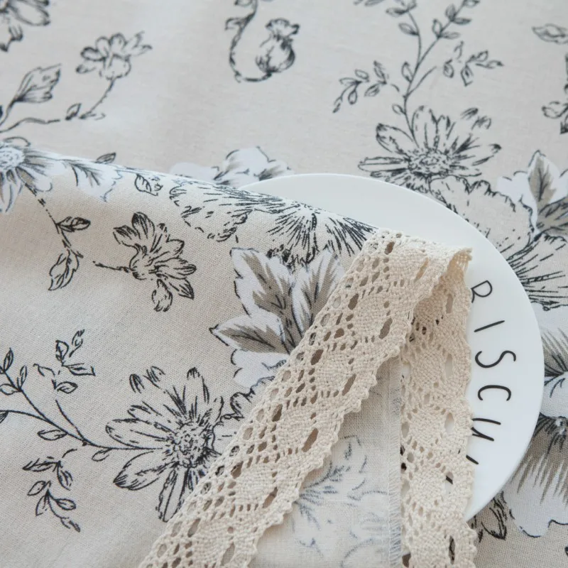 Домашняя искусственная кружевная скатерть для стола круглая с цветами розы под