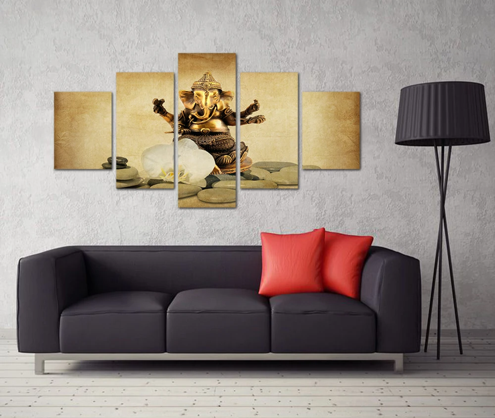 Визуальный художественный декор картины Ганапати 5 шт. индуизм художественное