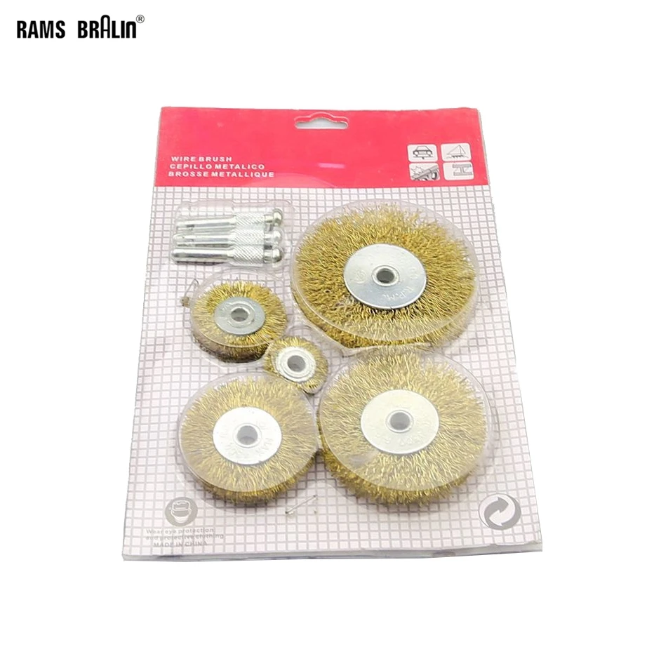 

Electric Drill Wire Brush Flat Steel Wire Wheel 5 pcs Set Metal Derusting