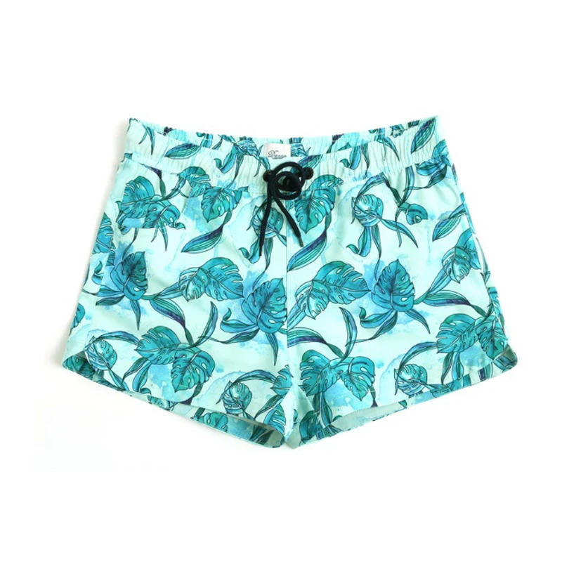 Тренд Зеленый лист принт купальник для мужчин пара Пляжная доска шорты отдыха