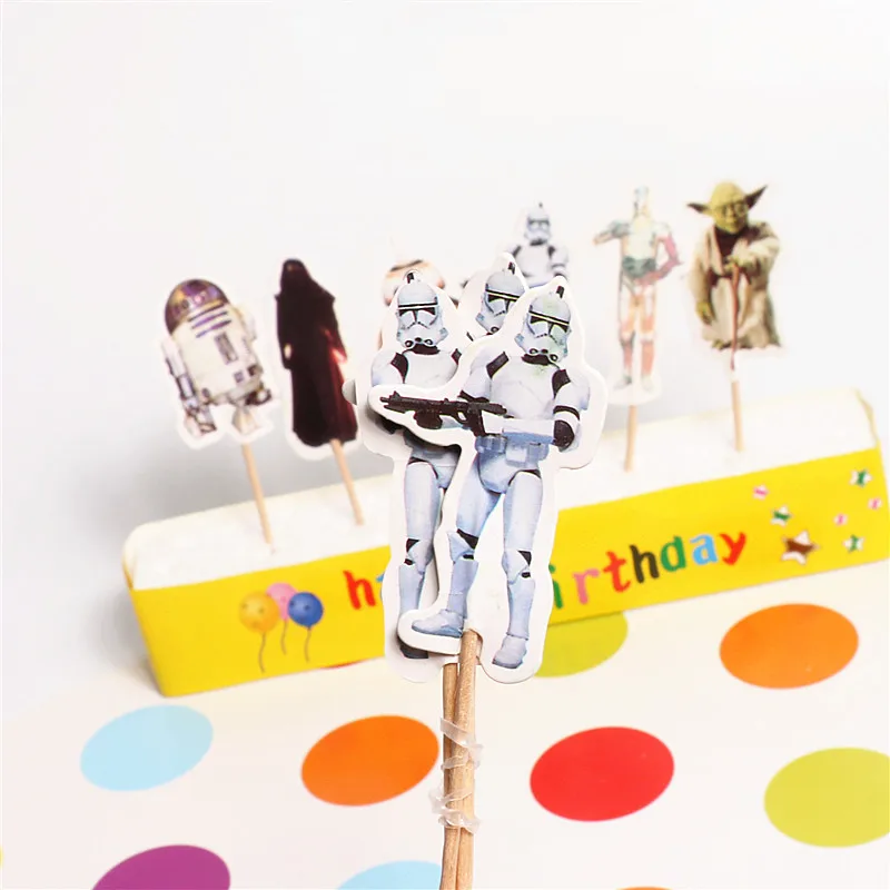 48 шт. в Star Wars герои кекс топперы торт партия Аксессуары праздничного события и