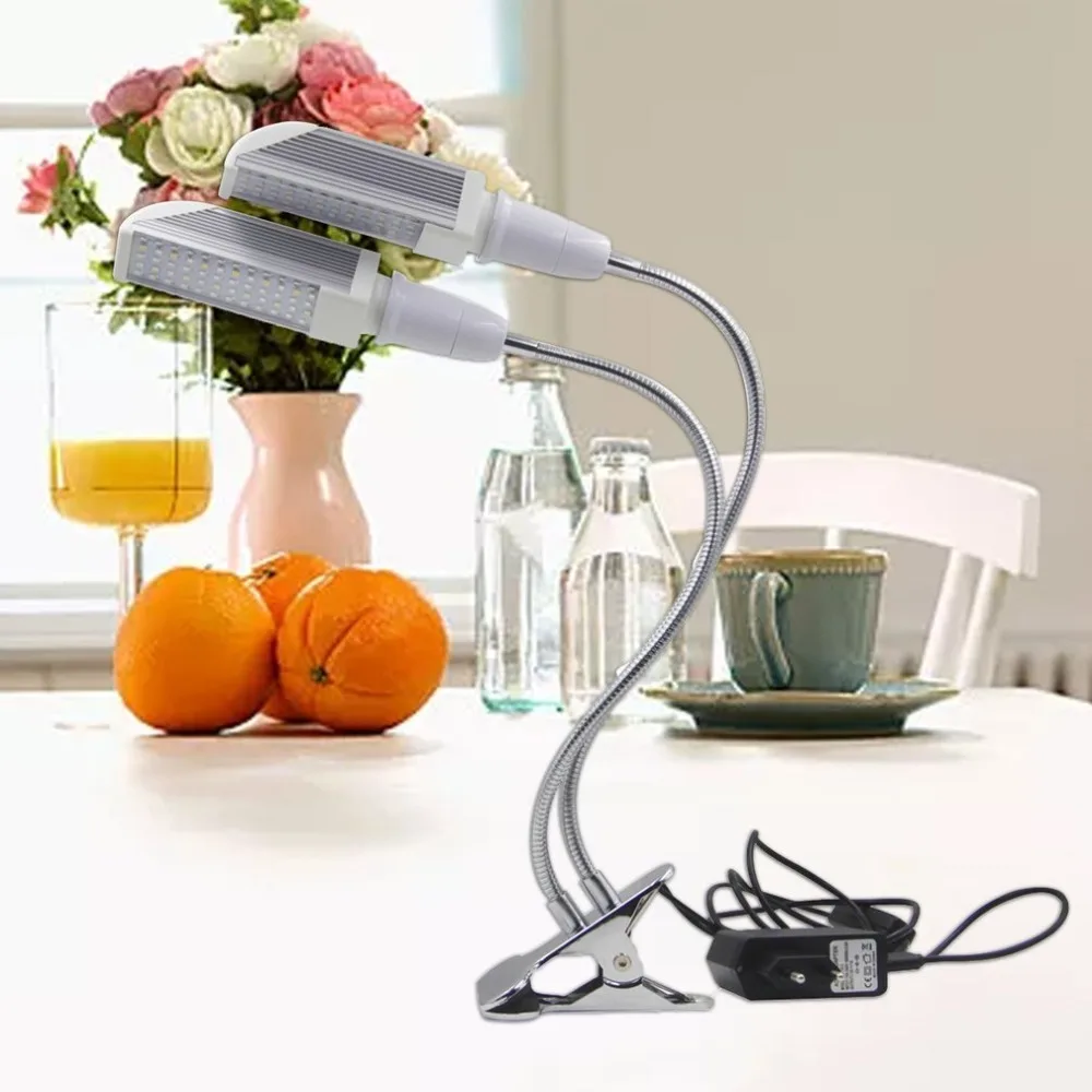 2 Heads Desk Clip Timing Grow Light Switch LED Plant Growth for Flower Vegetable Indoor Greenhouse Hydroponics |