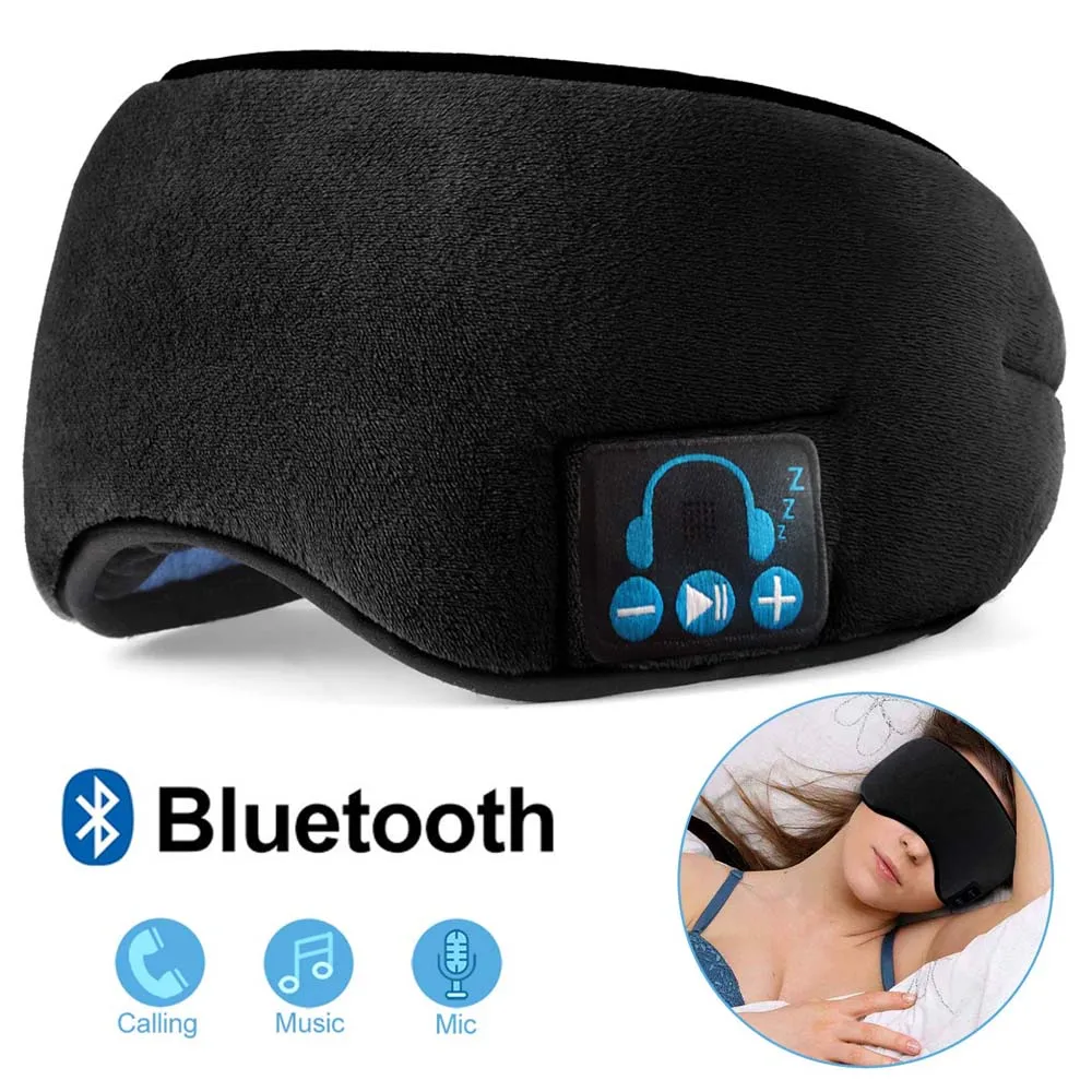 JINSERTA беспроводной Bluetooth 5 0 стерео наушники мягкая моющаяся маска для сна