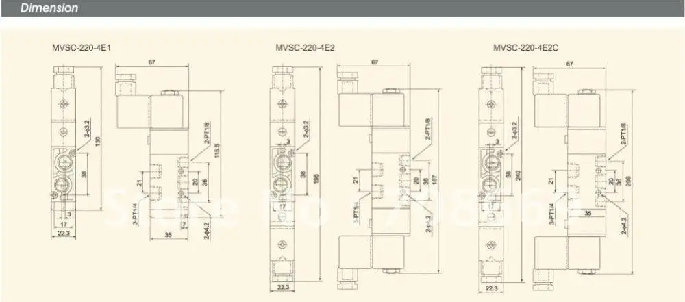 MVSC220-4E2C 24V DC 5Port 3Pos 1/4 &quotBSP соленоидный воздушный клапан с двойной катушкой |