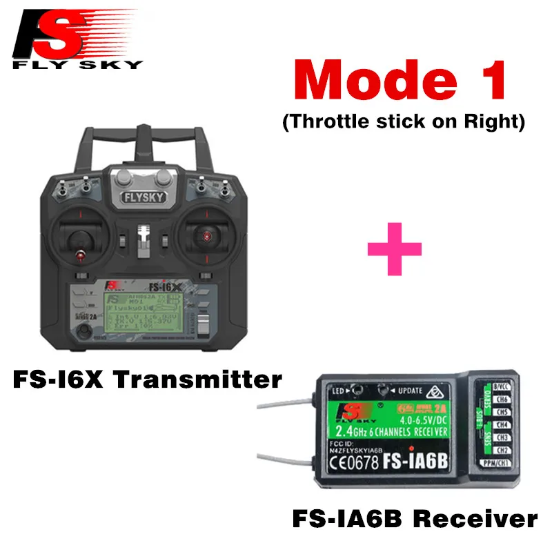 Flysky FS-i6X 10CH 2,4 ГГц AFHDS 2A передатчика радиоуправляемой модели к компьютеру с FS-iA6B FS-iA10B FS-X6B FS-A8S приемник для RC Самолет режим 2 1 - Цвет: I6X with IA6B R