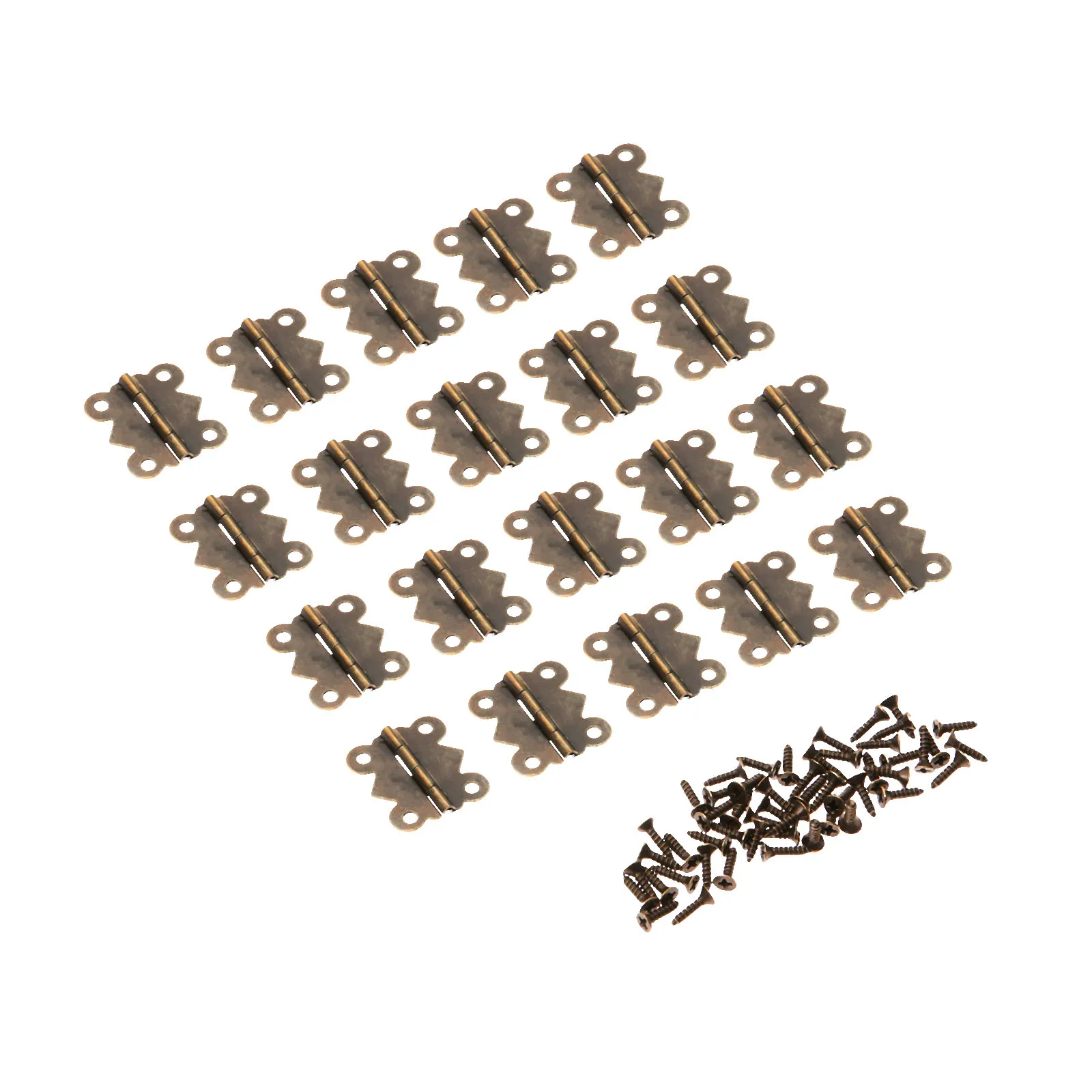 20Pcs 25x20mm Mini Butterfly Door Hinge Antique Bronze Cabinet Jewellery Box Decorative Hinges Furniture Hardware with Screws |