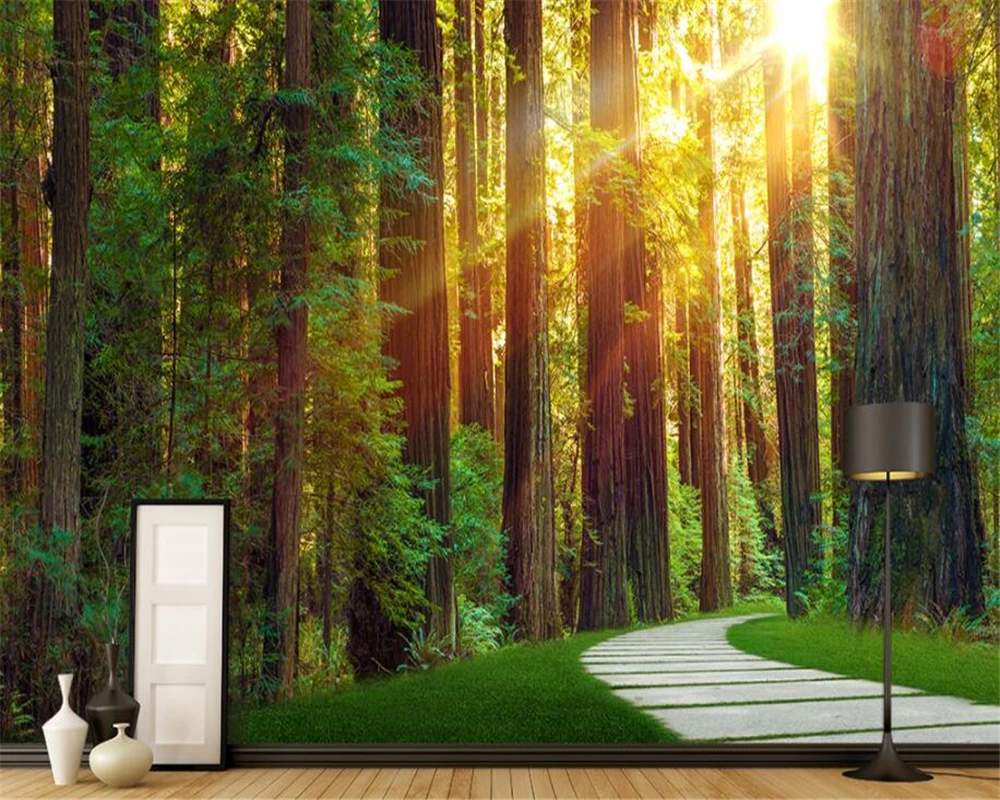 Fashion TV backdrop wallpaper Primitive forest scenery Photo wall mural 3d nature landscape Home Decoration beibehang | Обустройство