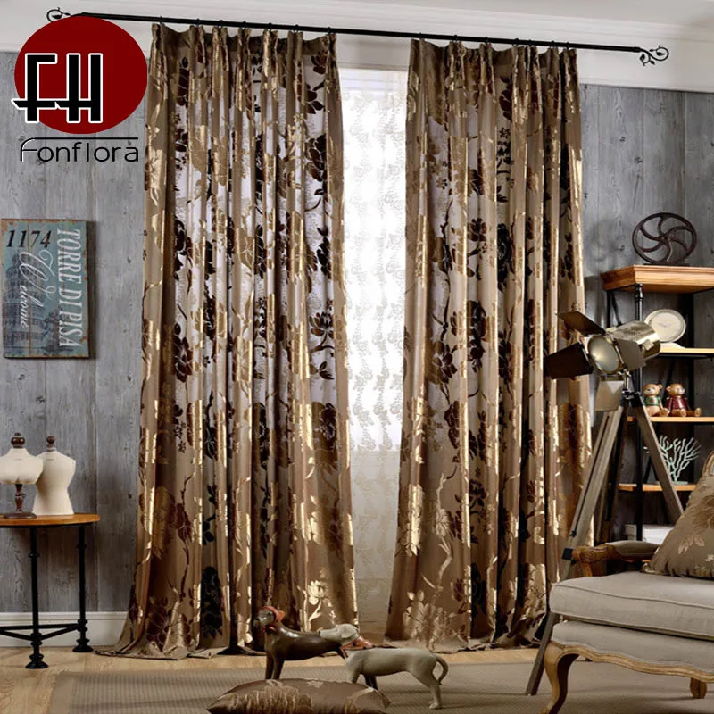 Европейские Роскошные занавески для гостиной жаккардовые затемненные спальни