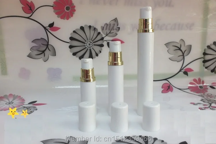 

15 ML Airless Bottle with Lotion Pump, Cosmetic Essence Packaging Bottle White Color, 50 Pieces/Lot