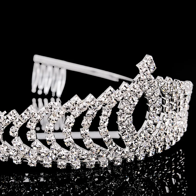 Женщины Диадемы Горный Хрусталь Форме Сердца Партия Ребенок Корона