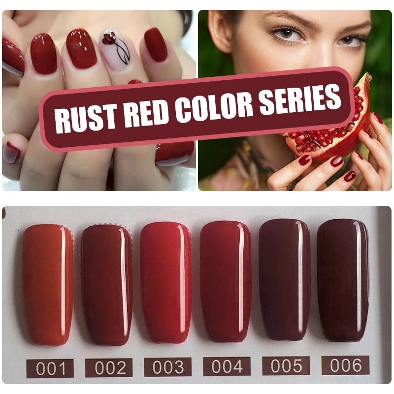 Rust Red Color YIFEI высокое качество УФ-гель для ногтей набор 10 мл замачиваемый лак для ногтей Vernis полуперманентные украшения ногтей УФ-гель лак 6 шт - Цвет: Rust Red Color