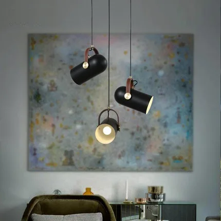 Черные железные подвессветильник светильники в скандинавском стиле лофт