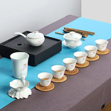 

Simple ceramic Kung Fu tea set full set of gift packaging