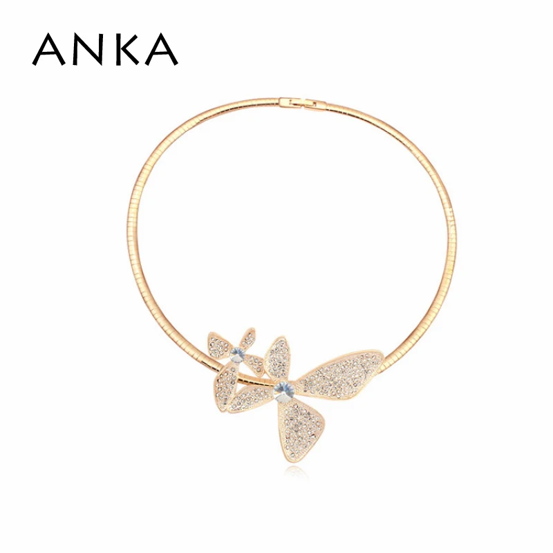 2020 реальные женские ошейники новые ожерелья золотого цвета с бантом хрустальные