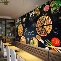 beibehang custom 3d wallpaper mural personality pizza cake shop blackboard background wall papers home decor papel de parede
