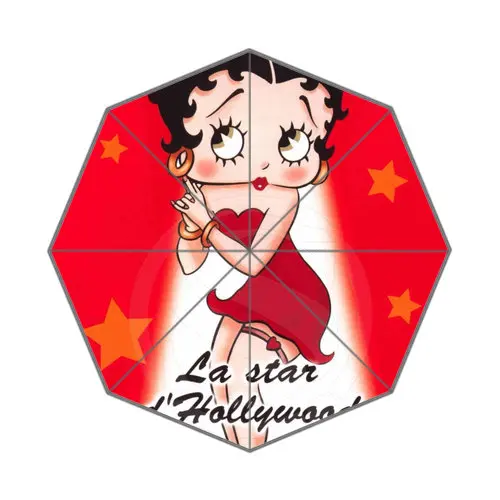 Горячая на заказ Betty Boop Лучший милый, симпатичный дизайн Портативный Модный стильный полезный Складной Зонтик Хороший Подарок Идея - Цвет: Светло-зеленый
