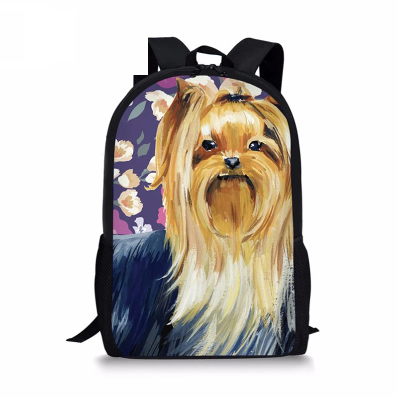 Школьные ранцы 3D с цветочным принтом Yorkie Классный рюкзак для девочек кавайная