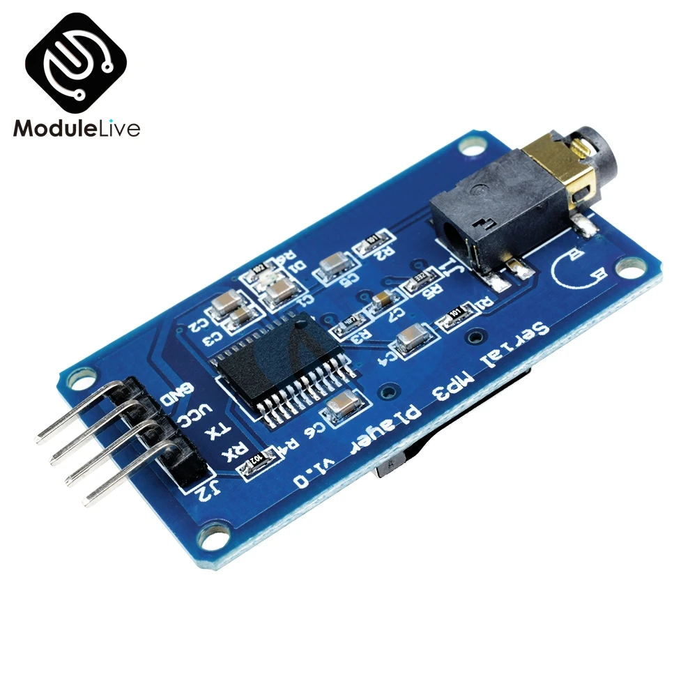 

YX5300 UART TTL Serial Control MP3 Music Player Module Support MP3/WAV Micro SD/SDHC Card For Arduino/AVR/ARM/PIC 3.2-5.2V DC