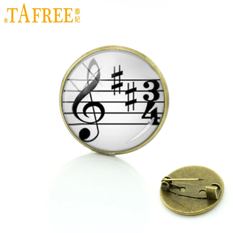Брошь в этническом стиле TAFREE в стиле ретро с изображением музыкальной ноты, брошь в виде интересной музыкальной ноты, Подарочная Свадебная бижутерия T743