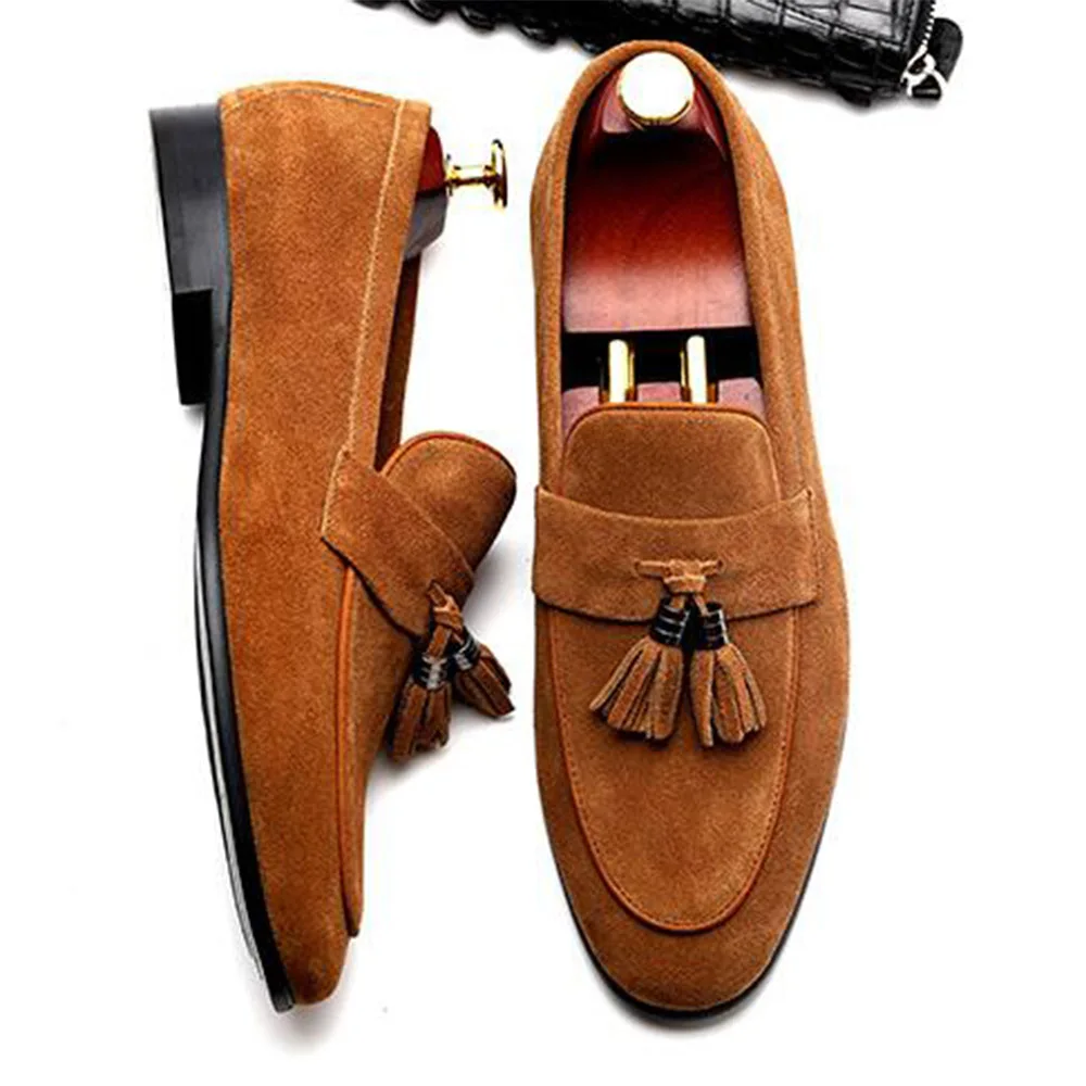 Sipriks Cow Suede Tassels Loafers Mens Topside Casual Flats Dark Blue Slip On Sneakers Soulier Homme Sepatu Pantofel FelIx | Обувь