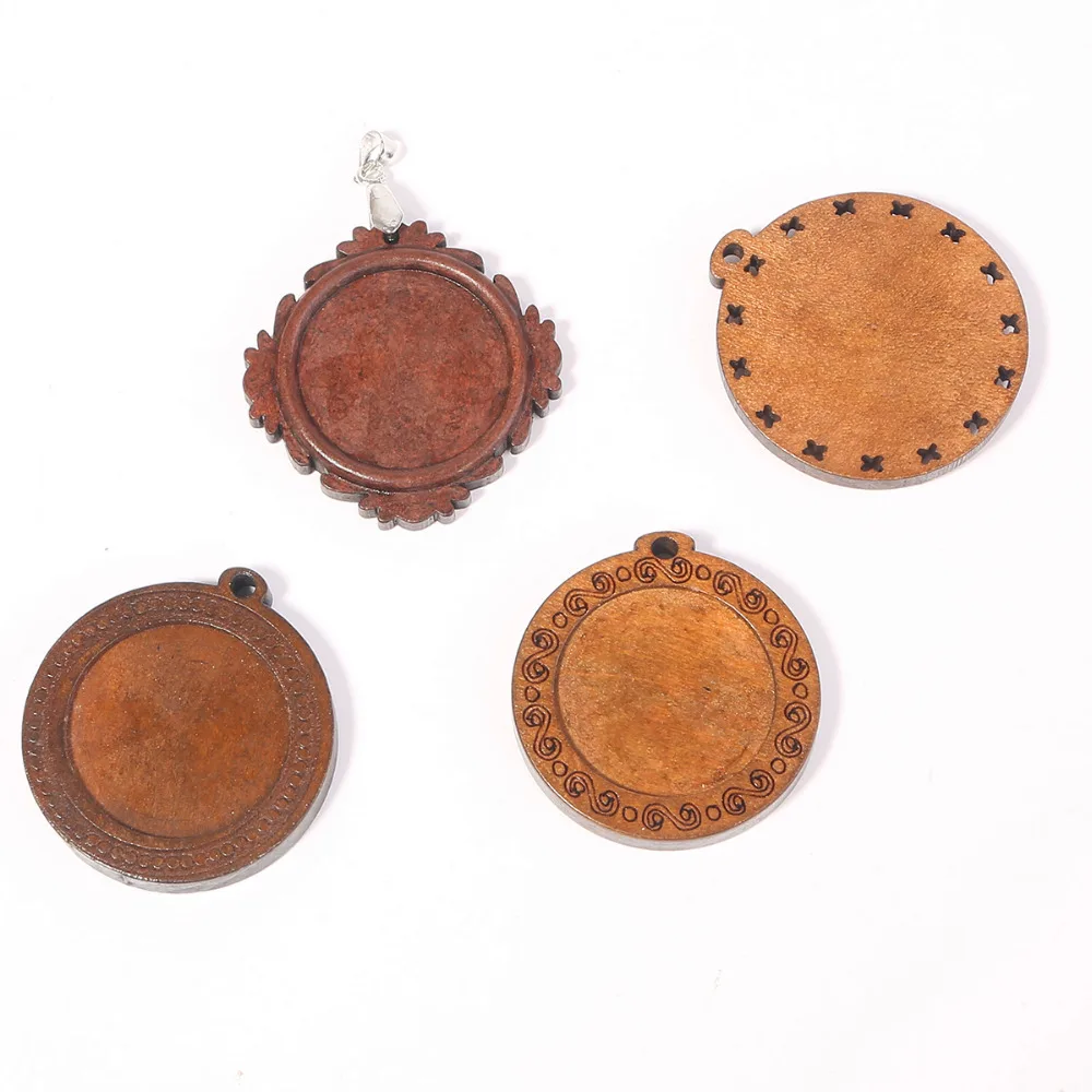 2 шт. дерево Кабошон Настройки внутренний размер Женская основа Подвески с