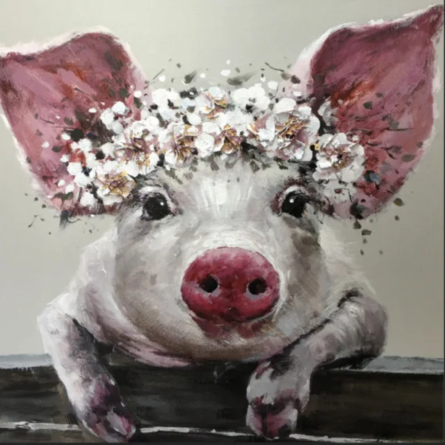 Embroidery Diamond mosaic DIY 5D painting animal pig 3D art Pattern Rhinestone Cross Stitch | Дом и сад