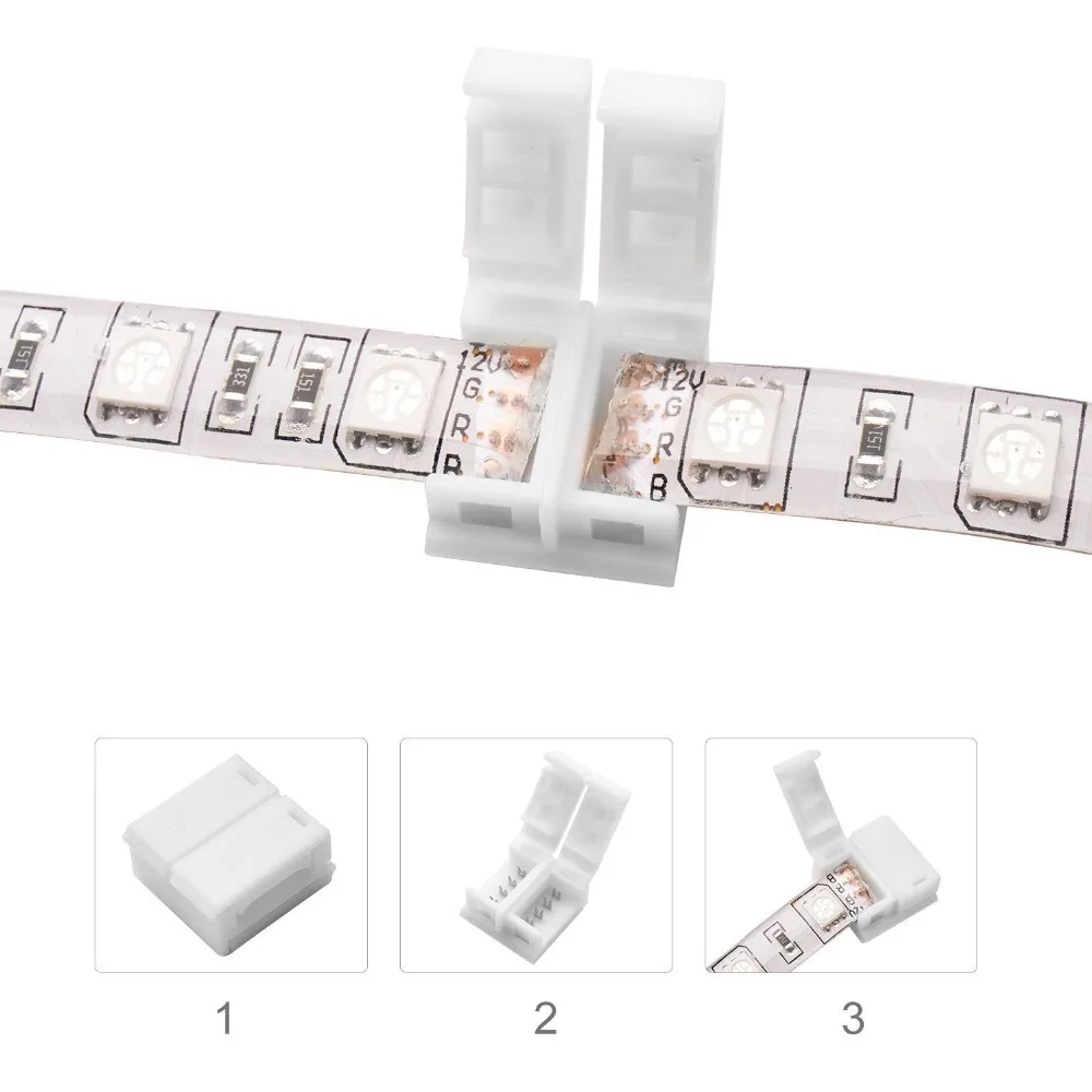 RGB светодиодные ленты Разъем Кабель PCB клип аксессуары наборы для SMD 3528/5050 огни 10