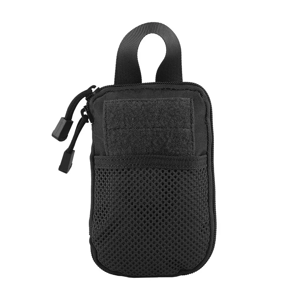 Тактический MOLLE EDC мешок аксессуар сумка для паспорта бумажник телефон карман Чехлы талии Охотничьи сумки Открытый фонарик журнал сумка - Цвет: Black