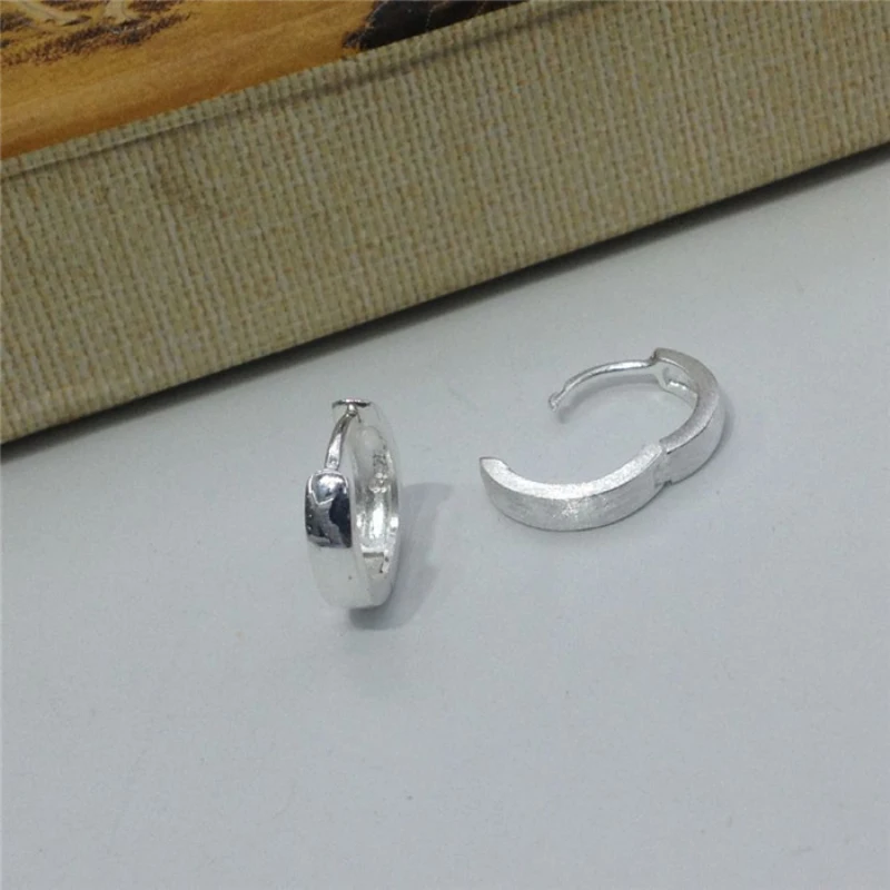 Женские серьги из чистого серебра 925 пробы простые глянцевые/матовые кольца