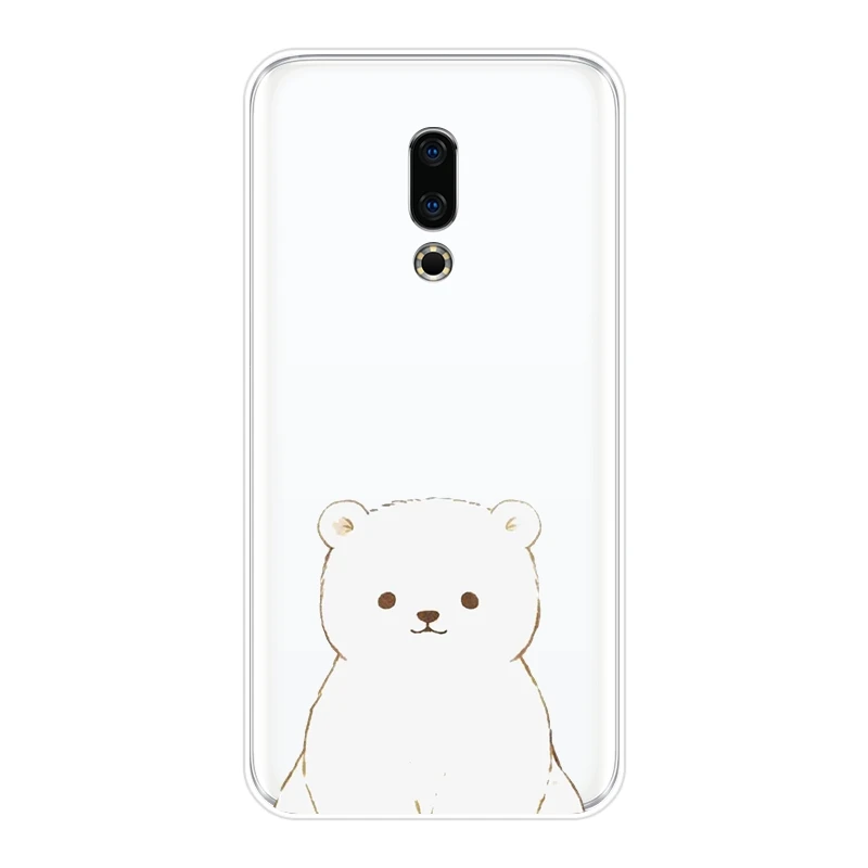 Задняя крышка для Meizu 15 Lite 16 Plus 16th 16x мягкий силиконовый чехол с медведем пингвином
