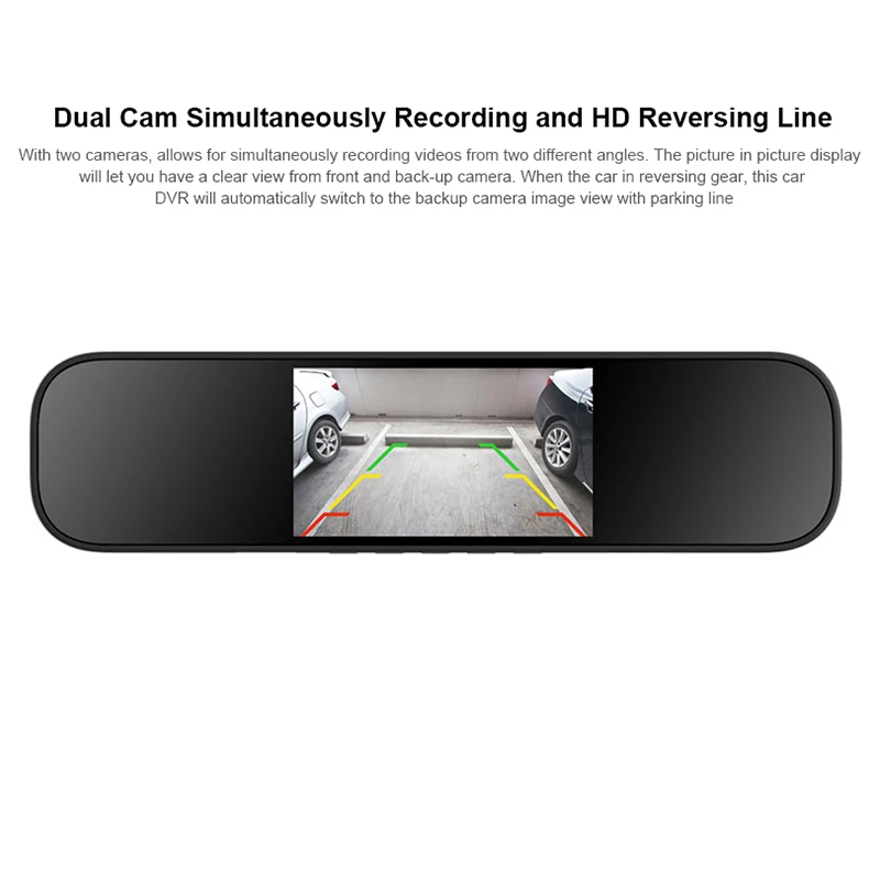 Xiaomi Mijia зеркало заднего вида автомобильная камера умная 1080P HD 5 дюймов ips экран IMX323
