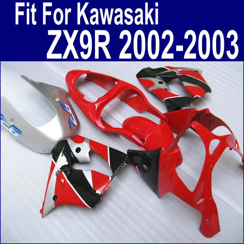 ZX9R обтекатели 2002 2003 02 03 красный черный обтекатель комплект для Kawasaki Ninja EMS